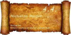Asztalos Aszter névjegykártya